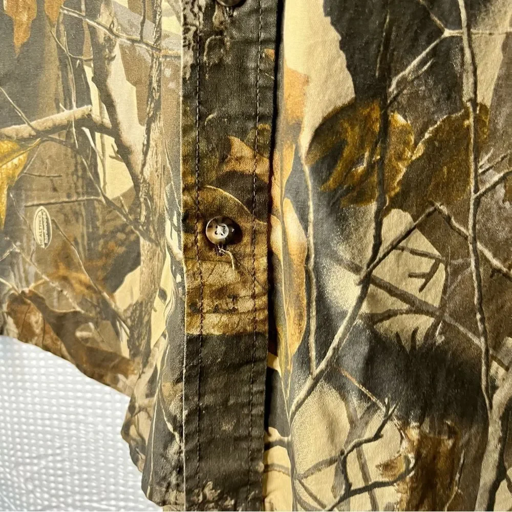 Woolrich RealTree Hardwood Camo Button Down Shirt Size XL
